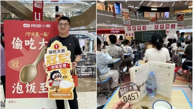
					Sensasi Lomba Makan Diam-diam di Ningbo China yang Hadiahkan Beras Emas Berhasil Pikat Ribuan Peserta