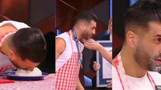 
					Aksi Fenomenal James Webb Pecahkan Rekor Dunia Makan Satu Kilogram Keju Mozzarella Tanpa Tangan