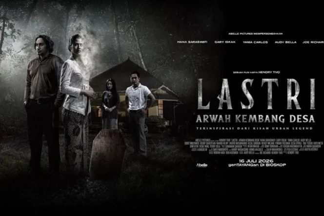 
					Film Horor Lastri Arwah Kembang Desa Dijadwalkan Tayang di Bioskop Nasional Mulai Juli 2026