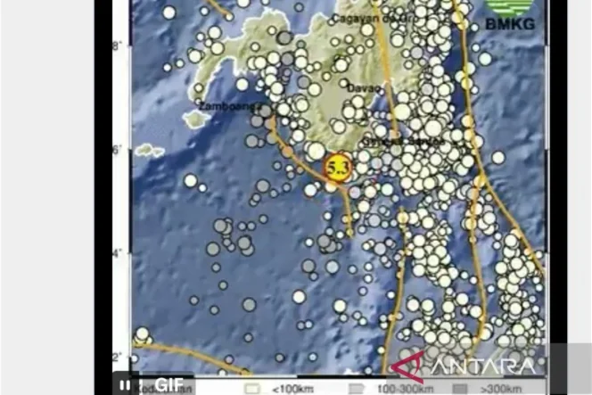
					Gempa Magnitudo 5,3 Guncang Kepulauan Sangihe Sulawesi Utara Tidak Berpotensi Tsunami