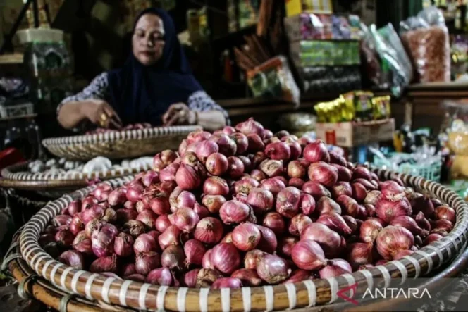 
					Harga bawang merah Rp50.950/kilogram, daging ayam Rp37.200/kilogram