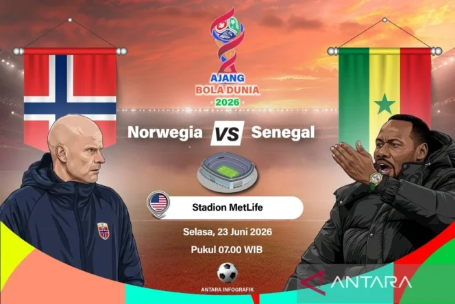 
					Norwegia Bungkam Senegal 3-2 dalam Drama Lima Gol di Stadion MetLife Piala Dunia 2026
