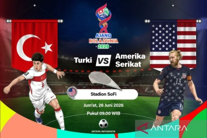 
					Turki tutup Piala Dunia 2026 dengan kemenangan 3-2 atas Amerika Serikat dalam laga penutup Grup D yang dramatis