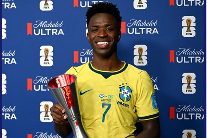 
					Vinicius Junior Bersinar di Piala Dunia 2026 Carlo Ancelotti Puji Kualitas Sang Penyerang Brasil