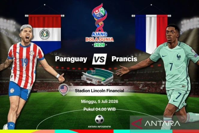 
					Prancis vs Paraguay Menguji Ketangguhan Tembok Albirroja Melawan Agresi Les Bleus di Babak 16 Besar Piala Dunia 2026